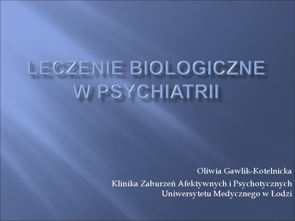 Leczenie Biologiczne W Psychiatrii Iv I Vi Pobierz Pdf Z Docer Pl My