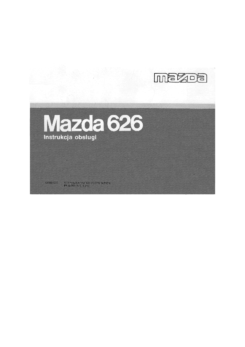 Instrukcja obslugi Mazda 626 19921997 [PL] Pobierz pdf