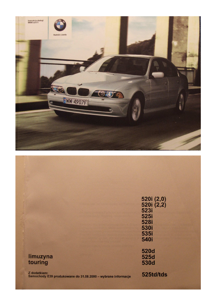 Instrukcja obsługi BMW e39 Pobierz pdf z Docer.pl