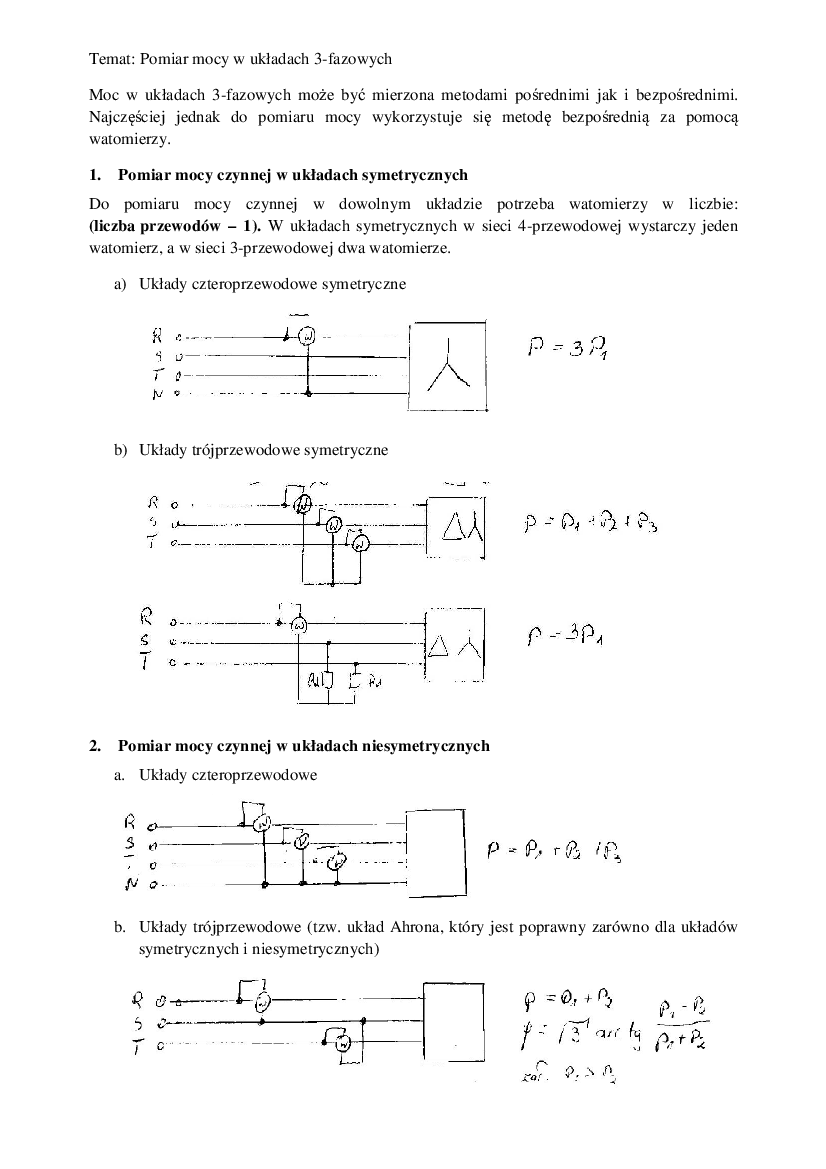 Pomiar Mocy Biernej W Układach Trójfazowych Pomiar mocy w układach 3-fazowych - Pobierz pdf z Docer.pl