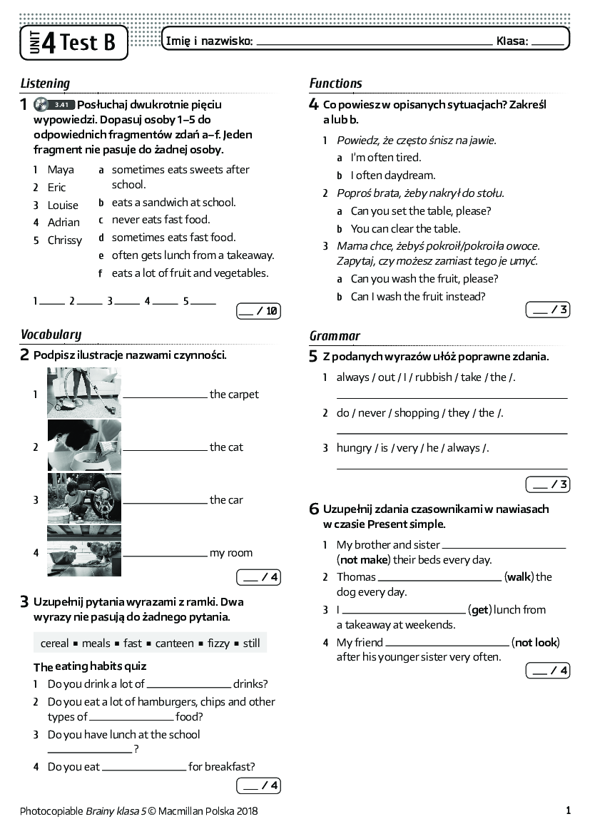 Sprawdzian Z Angielskiego Klasa 5 Unit 4 Brainy Test Z Angielskiego Klasa 5 Unit 5 - Margaret Wiegel™. May 2023