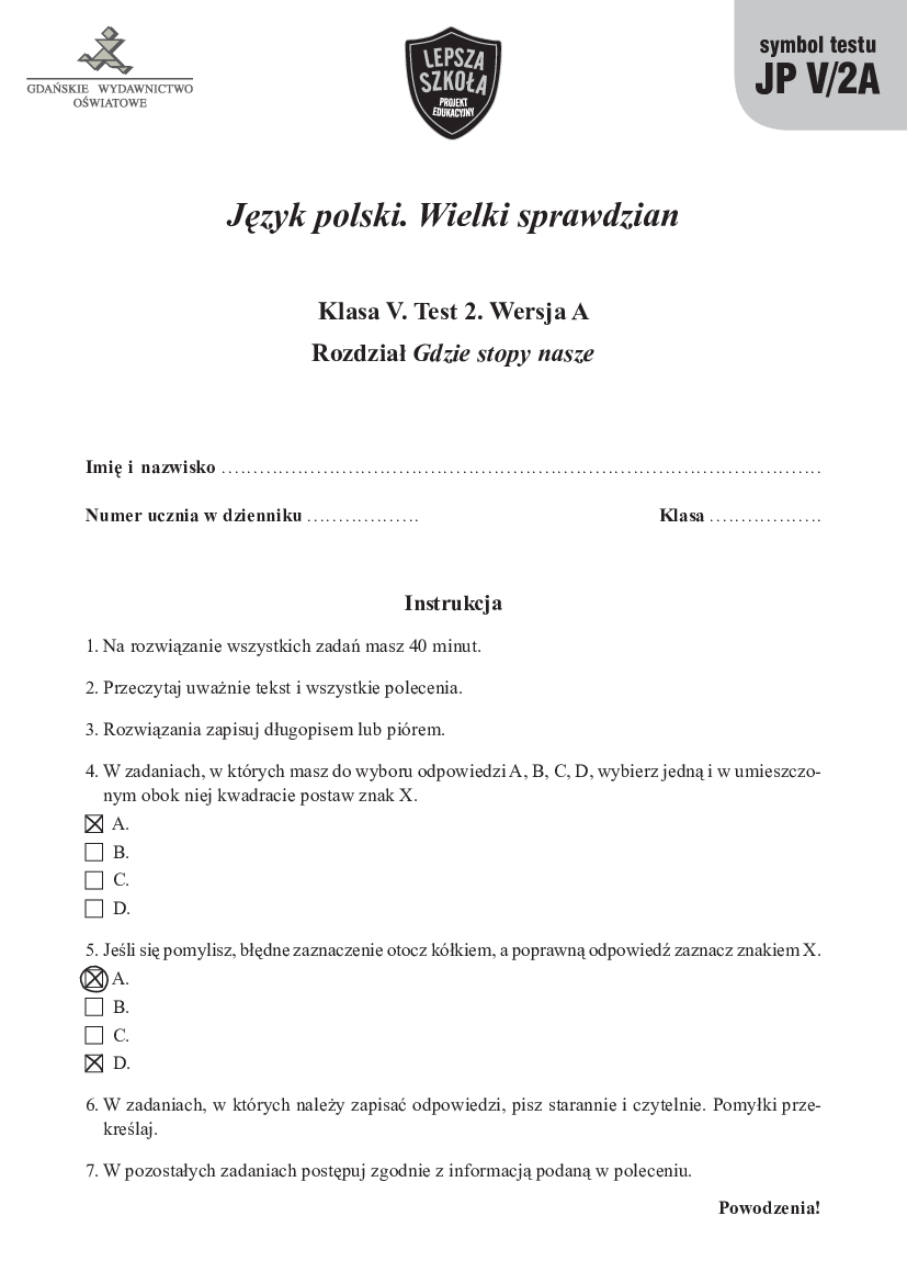Test Gwo Klasa 5 Język Polski Test Gwo Klasa 5 Język Polski - Margaret Wiegel™. May 2023