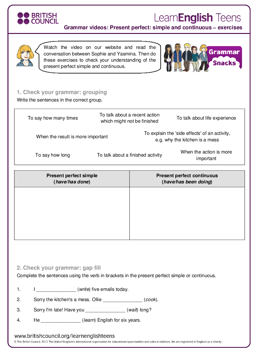 Past Simple And Present Perfect Exercises British Council BEST GAMES 
