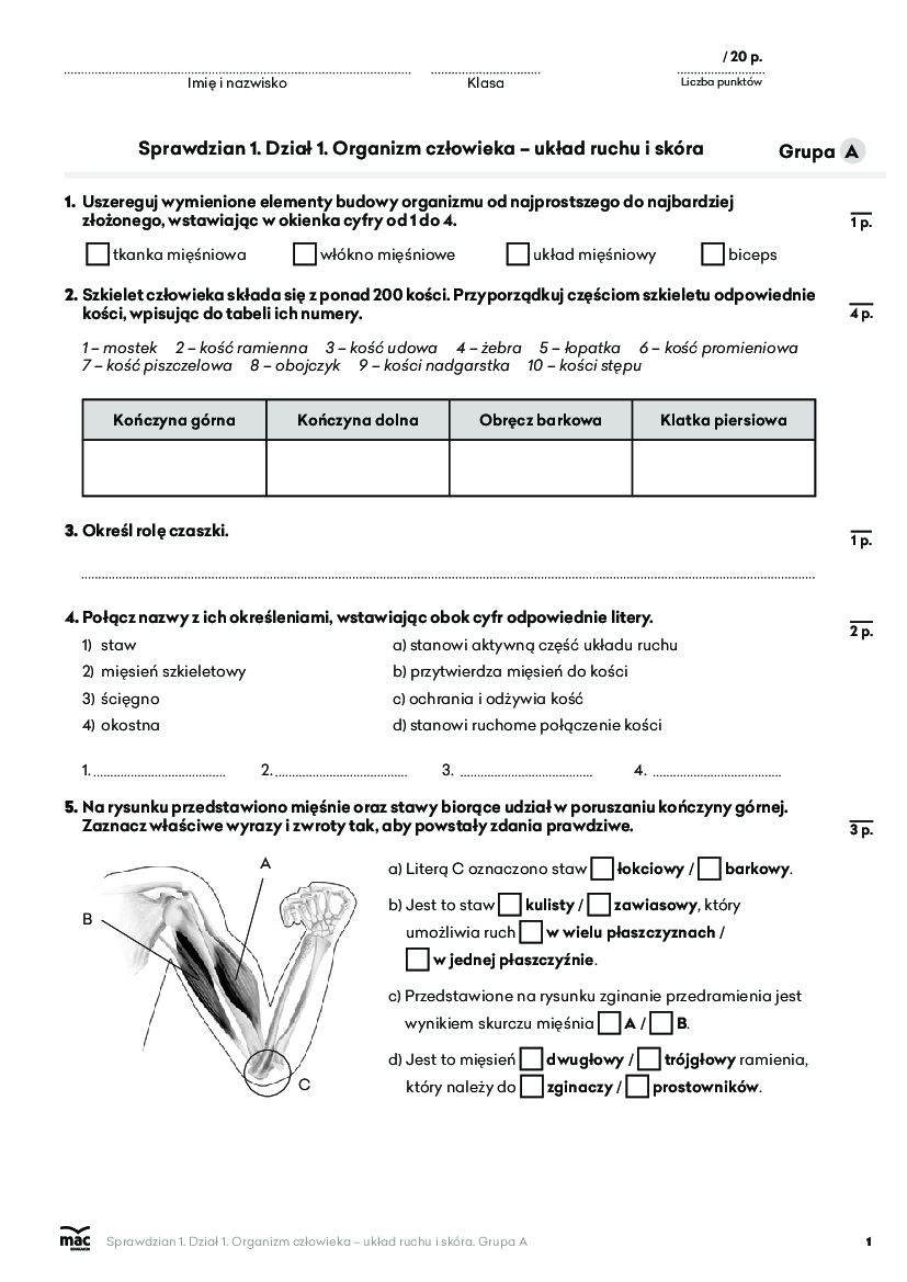 Sprawdzian Biologia Klasa Dział 2｜Wyszukiwanie Na, 43% OFF