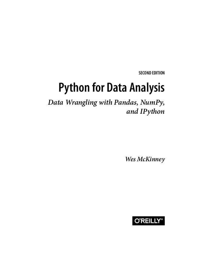 Python for Data Analysis. Data Wrangling with Pandas, NumPy, and IPython  (2017, O'Reilly) - Pobierz pdf z 