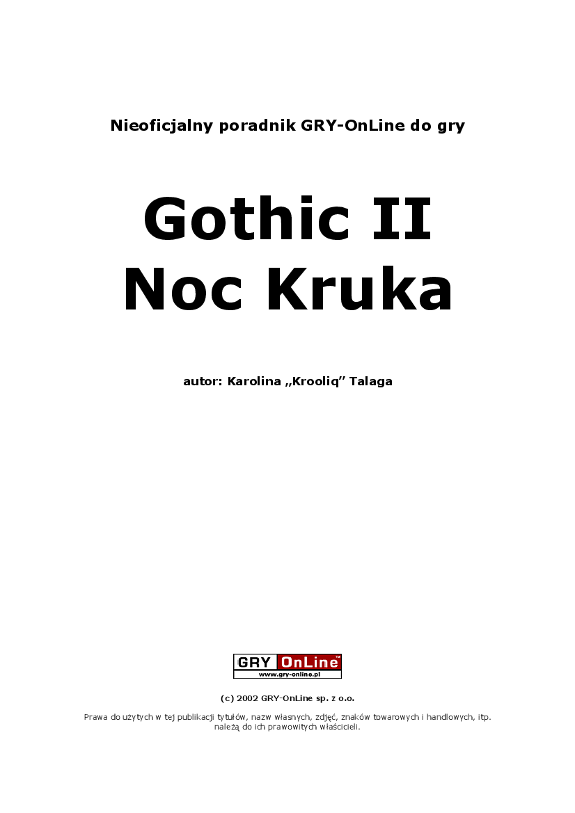 gothic 2 noc kruka gry online