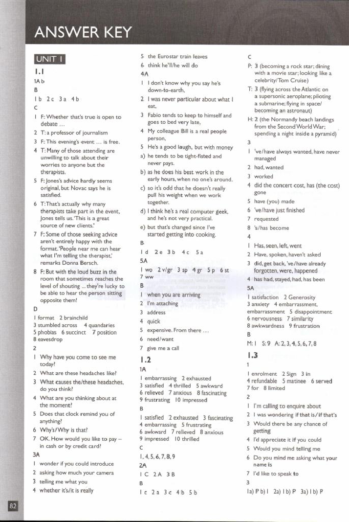 Workbook Answer Key