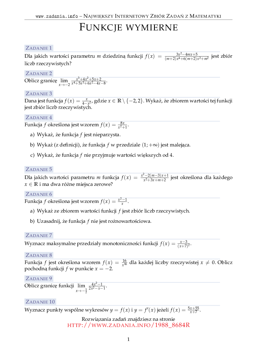 Funkcje Wymierne Sprawdzian Nowa Era Pdf Funkcje wymierne Rozszerzenie - Pobierz pdf z Docer.pl