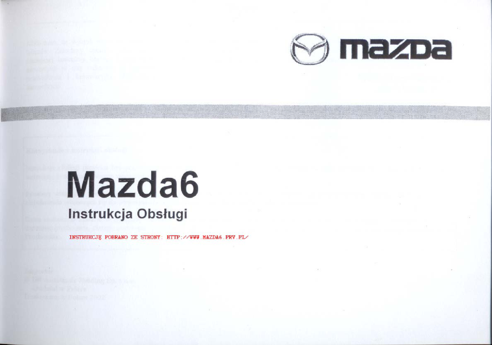 Mazda 6 20032008 Instrukcja Obslugi Pobierz pdf z Docer.pl
