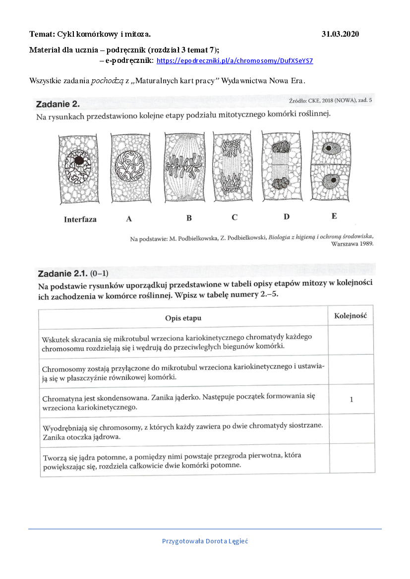 Mitoza I Mejoza Zadania Maturalne Mitoza I Mejoza Zadania Maturalne - Margaret Wiegel™. Aug 2023