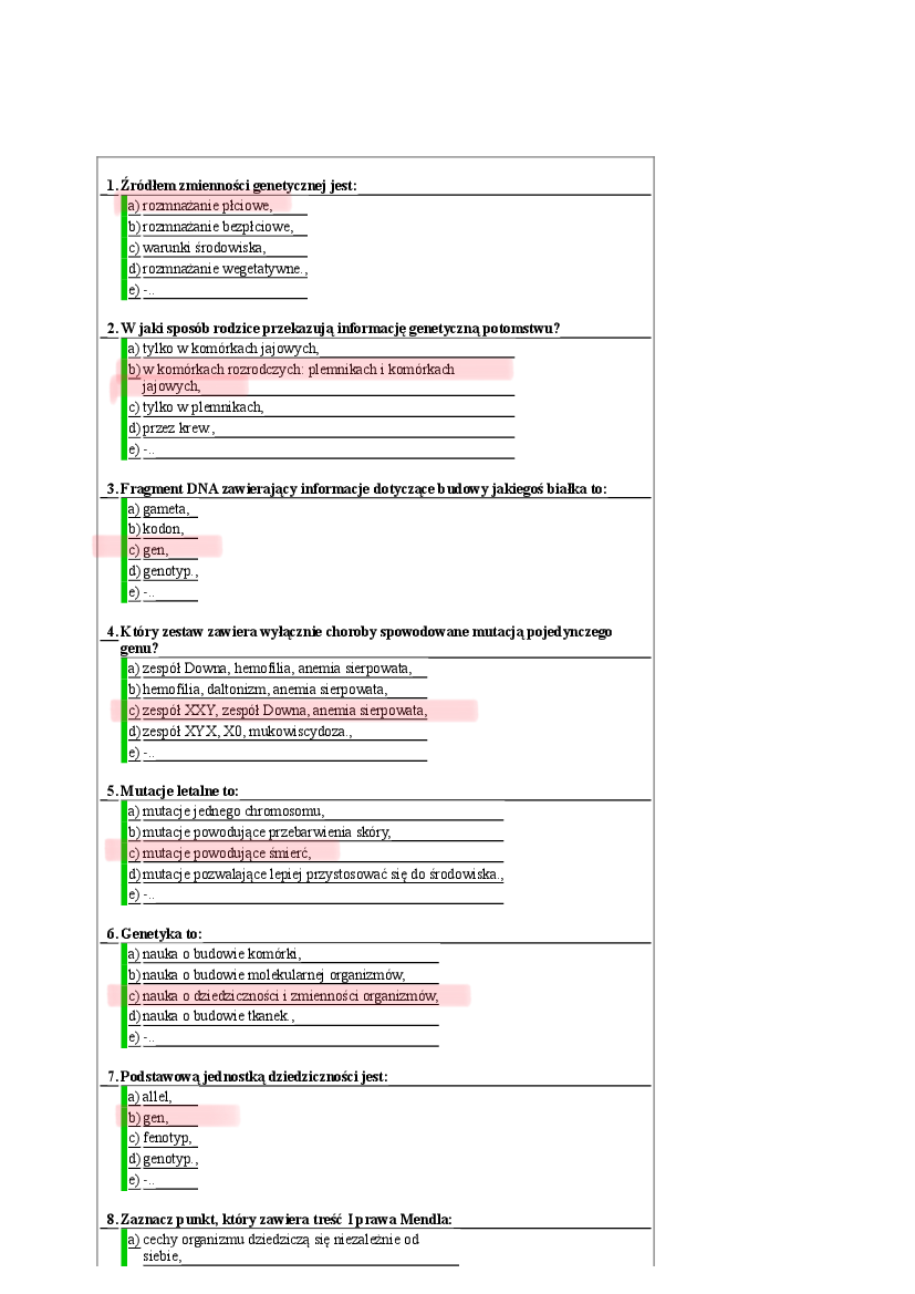 test - genetyka - Pobierz pdf z Docer.pl