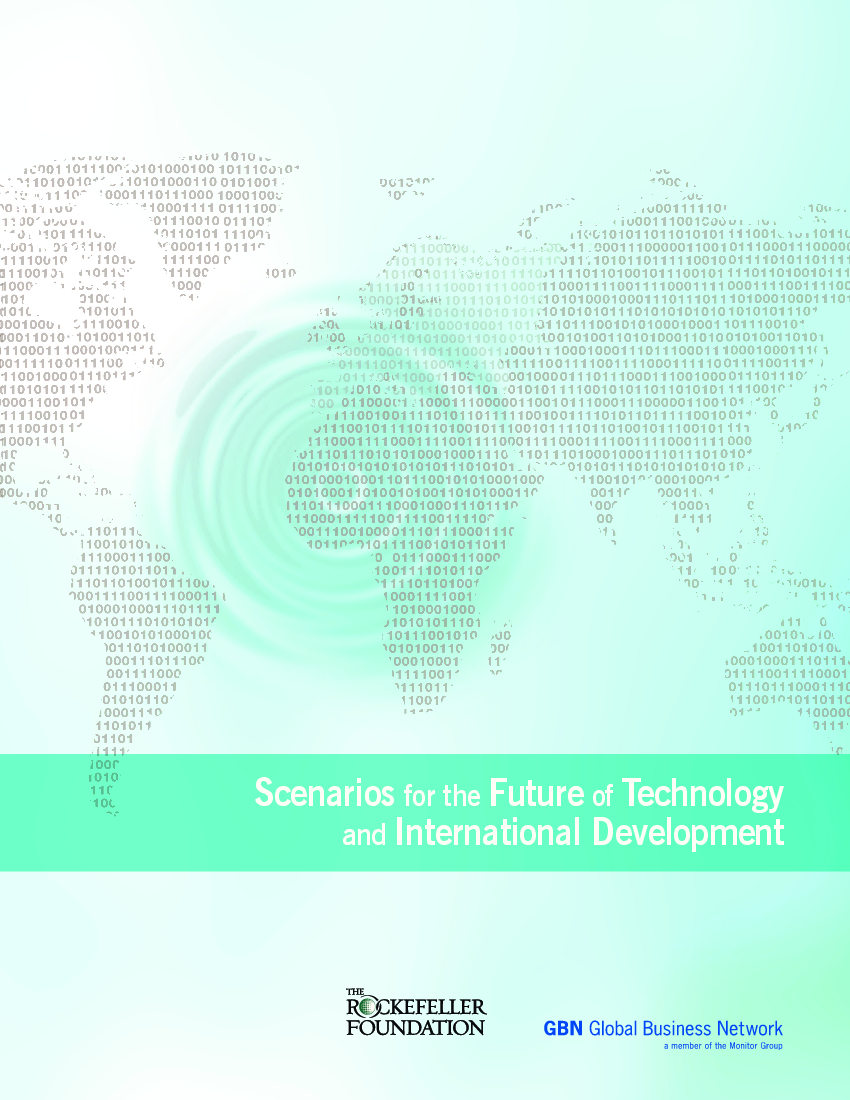 Scenarios For The Future Of Technology And International Development Rockefeller Foundation Pobierz Pdf Z Docer Pl