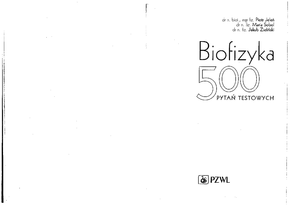 500 pytań z biofizyki Pobierz pdf z Docer.pl