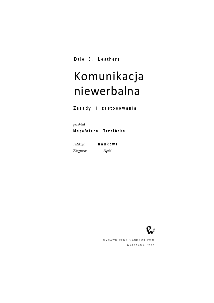 Dale G Leathers Komunikacja Niewerbalna Pobierz Pdf Z Docer Pl