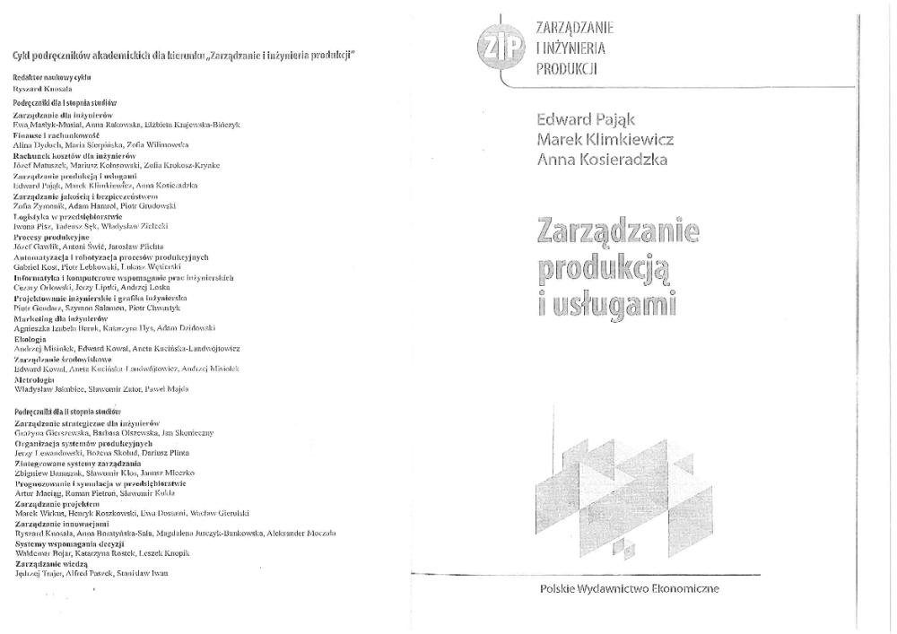 Zarzadzanie Produkcja I Usluami Edward Pajak Pobierz Pdf Z Docer Pl