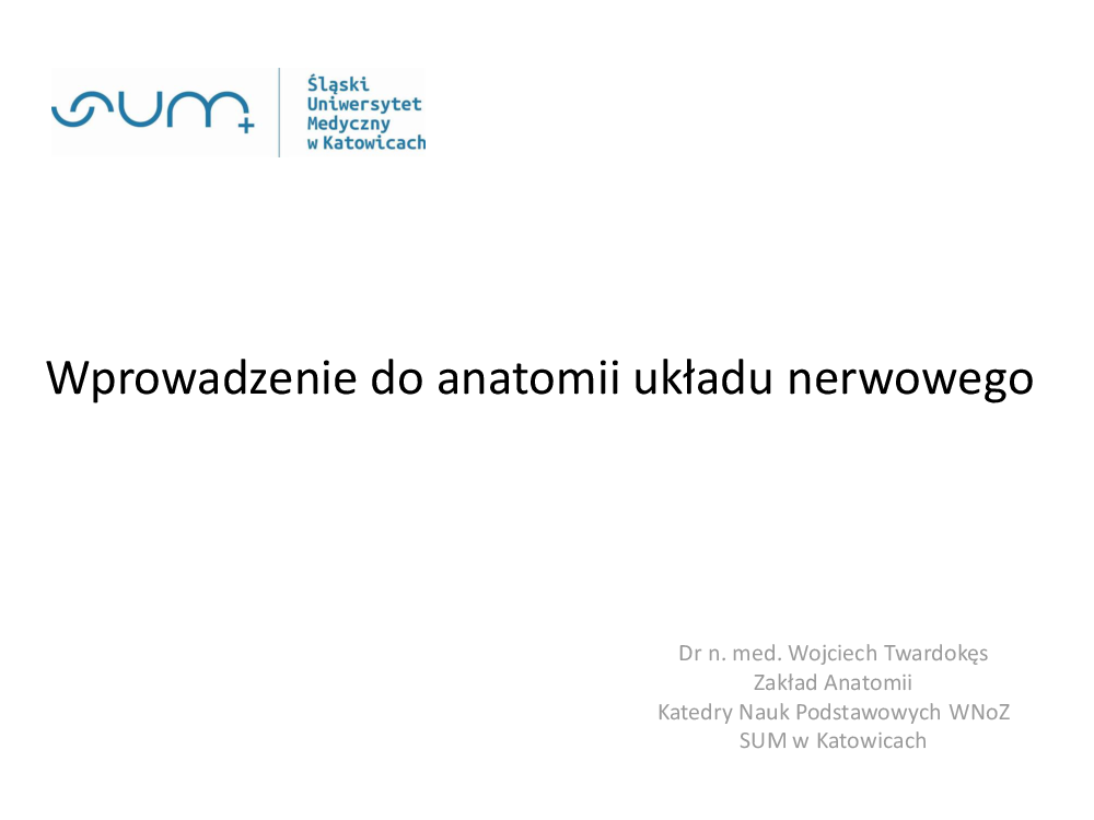 Wprowadzenie Do Ukladu Nerwowego Wyklad Pobierz Pdf Z Docer Pl