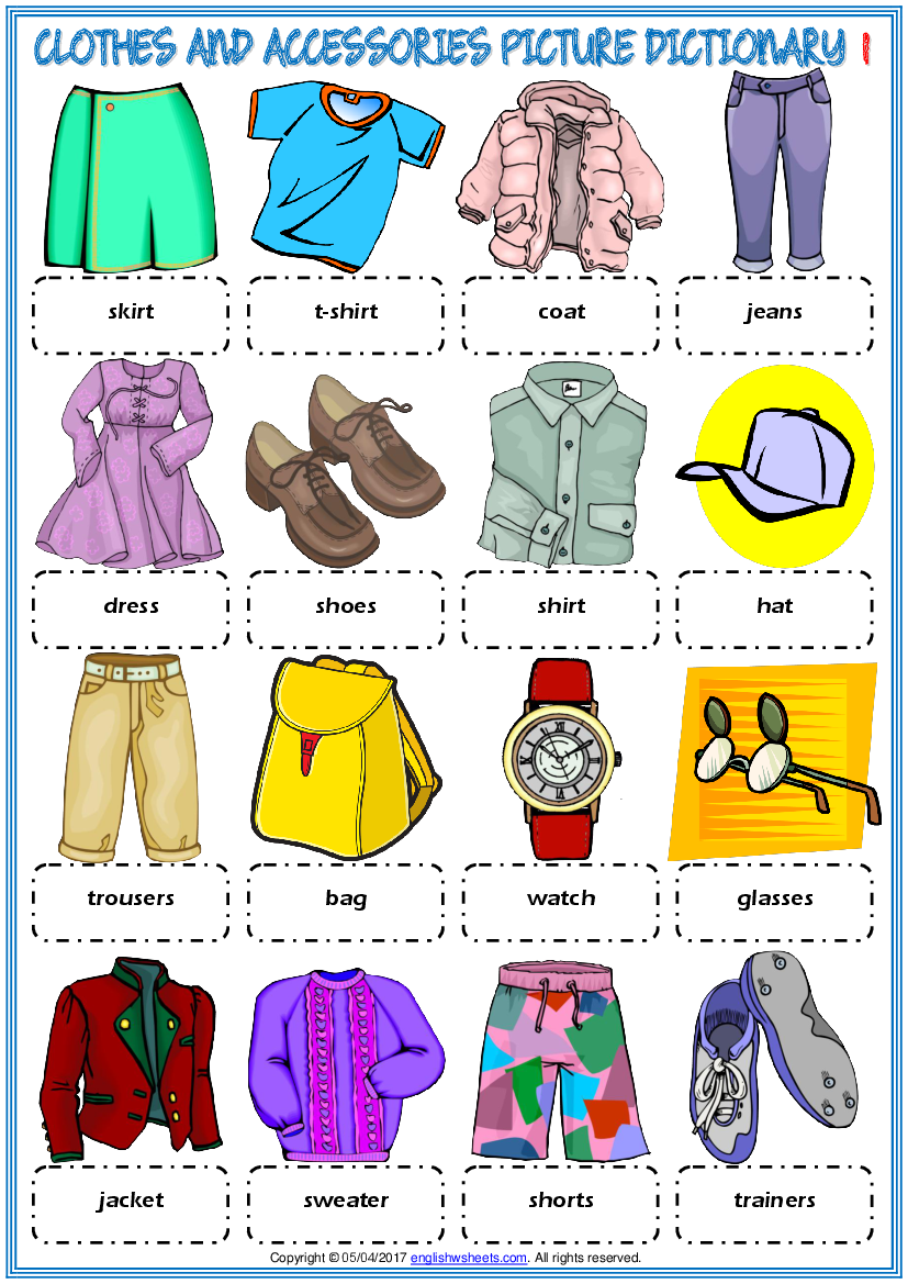 Clothes Vocabulary Online Worksheet