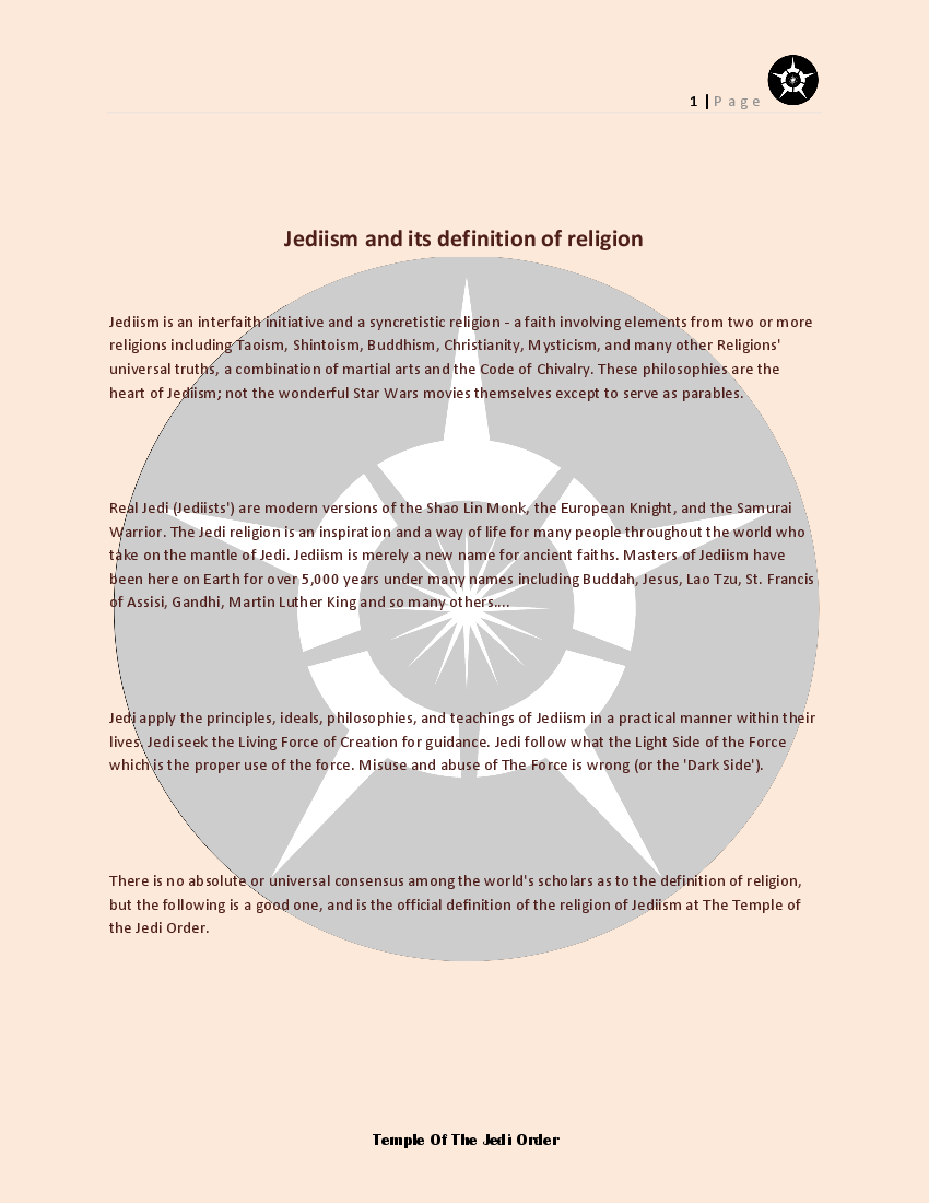 jediism official religion