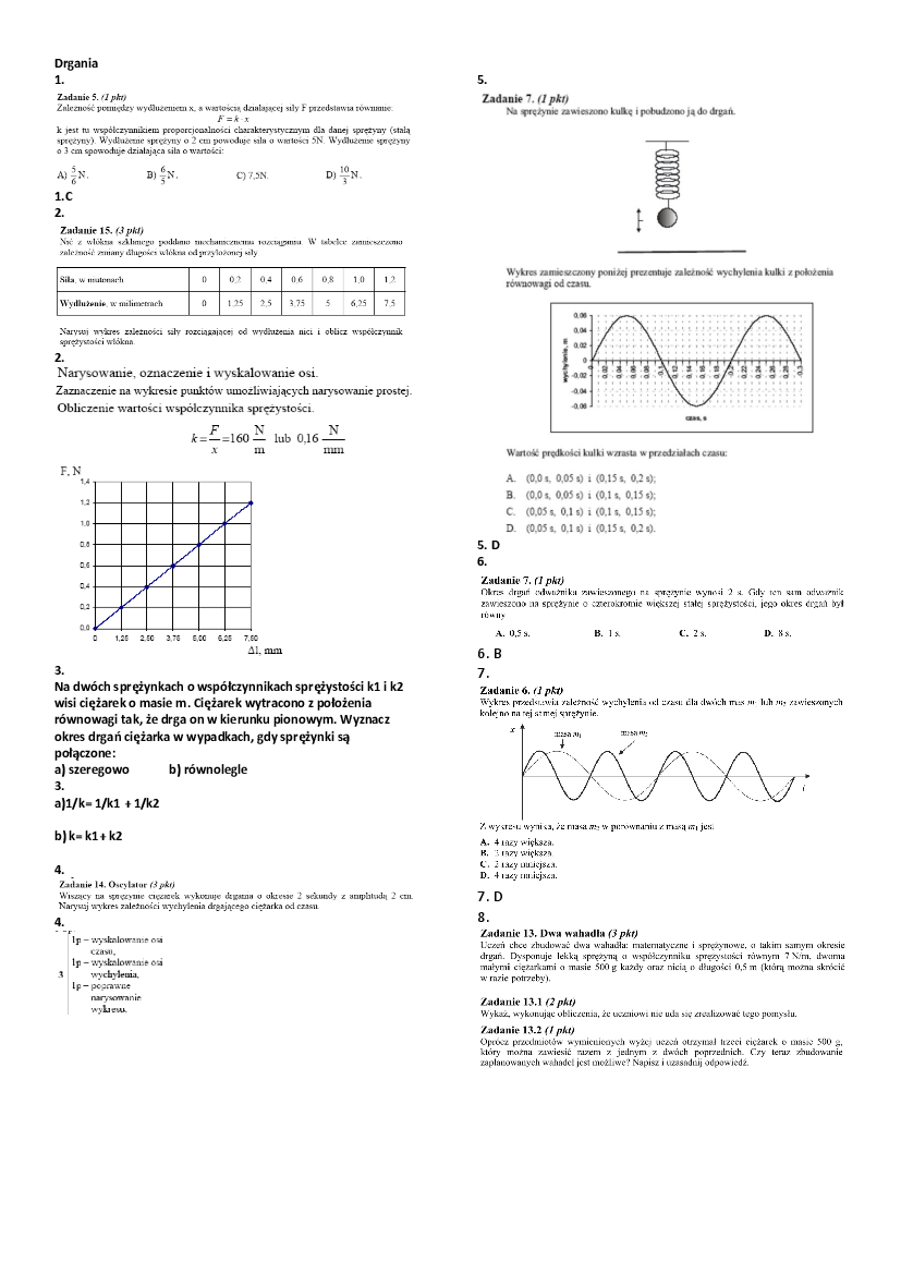 Drgania I Fale Klasa 8 Wzory - Question