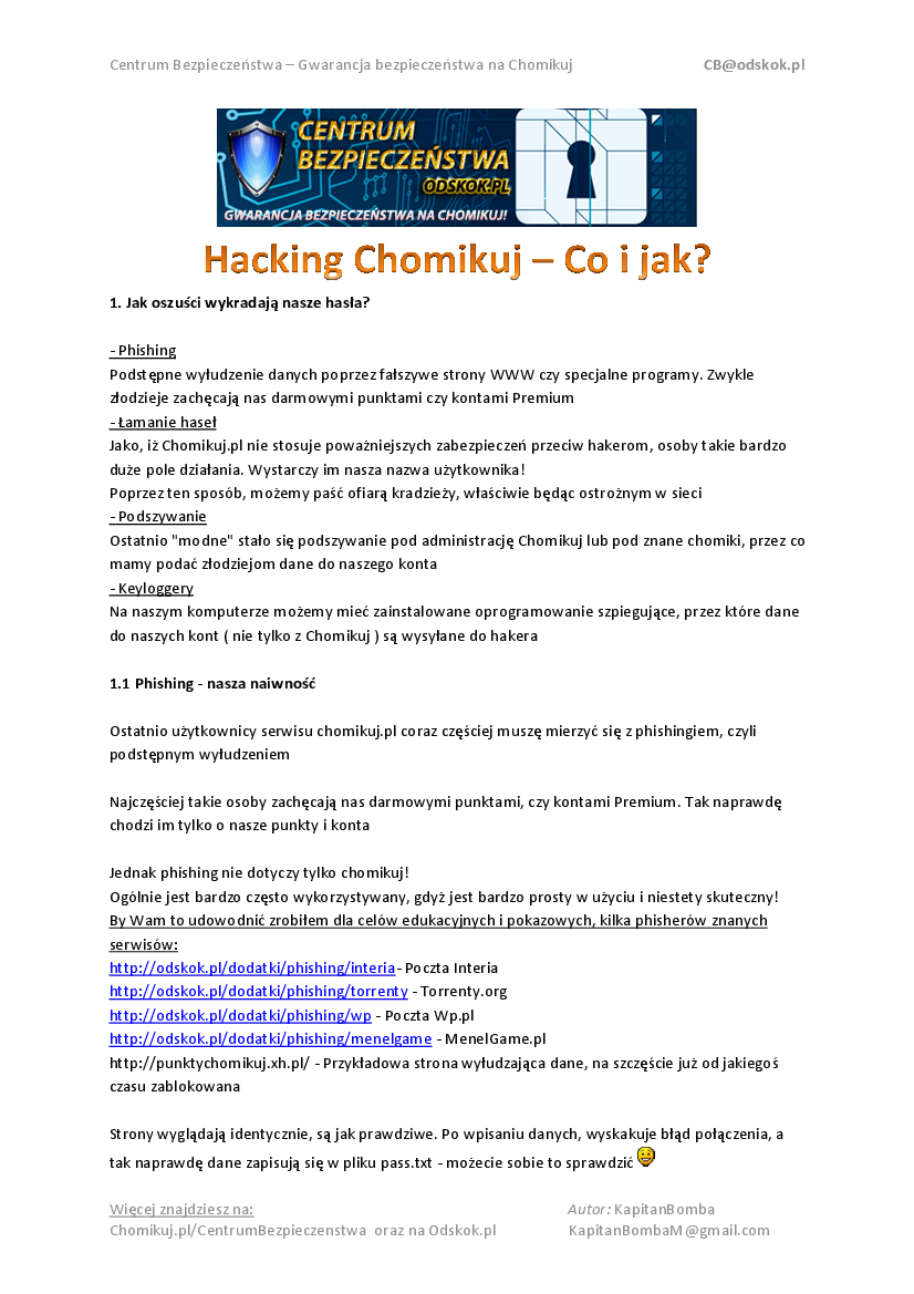 Brutus Program Do łamania Haseł Chomikuj Hacking Chomikuj.pl - Co i jak - Pobierz pdf z Docer.pl