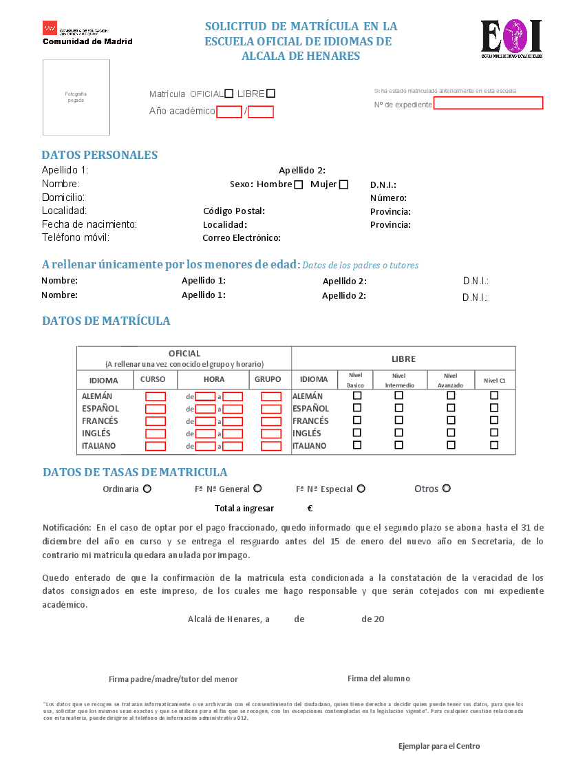 Solicitud De Matricula Alcala Pobierz Pdf Z Docer Pl