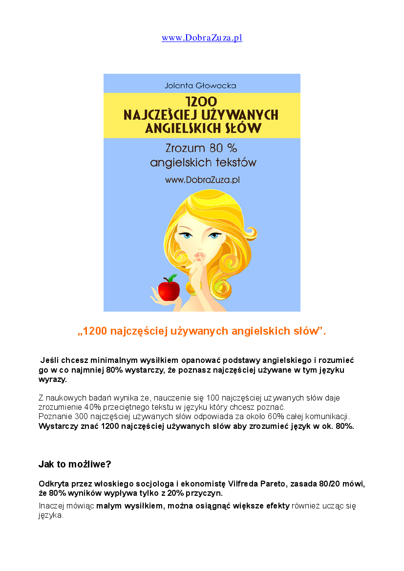 1200 najczęściej używanych angielskich słow - Pobierz pdf z Docer.pl